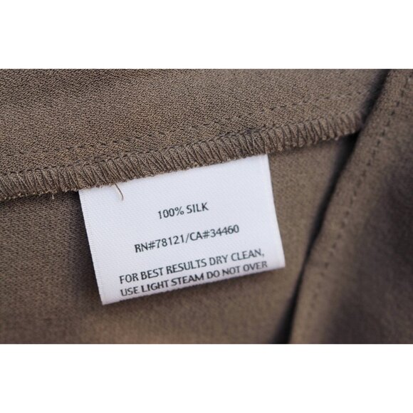 Eileen Fisher - Silk Georgette Crepe Panel A-Line Shift Dress , Cobblestone, S - Picture 7 of 10